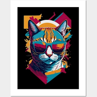 Vintage Vibes and Feline Flair Retro Cool Cat Posters and Art